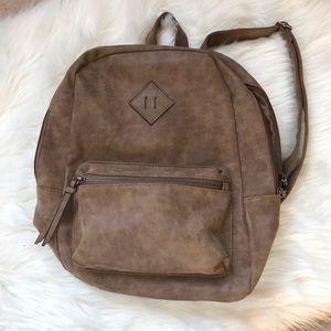 American Eagle Tan Faux Leather Backpack